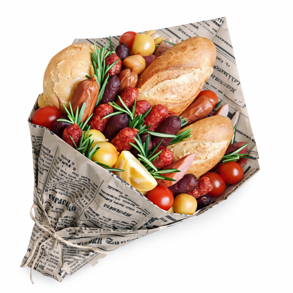 Букет из колбасок для мужчины Букет из колбасок для мужчины