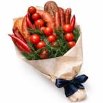 Букет из колбасы и помидоров