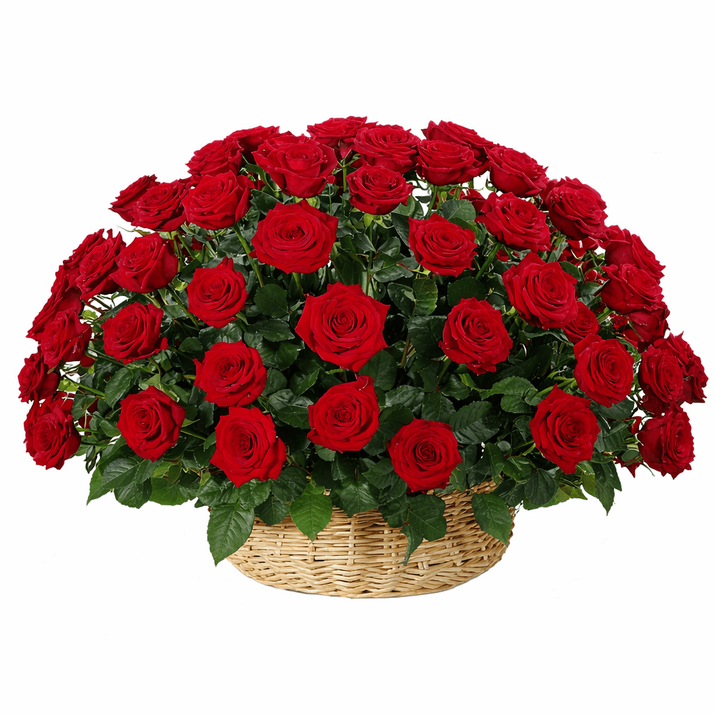 101 красная роза в корзине 101 красная роза в корзине