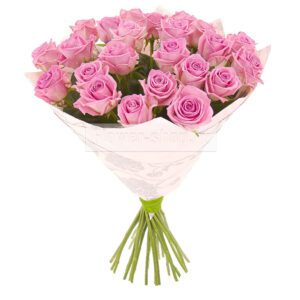 Розовая роза Аква 70 см 25 штук