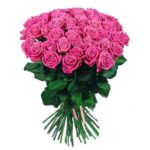Розовая роза Аква 60 см 35 штук