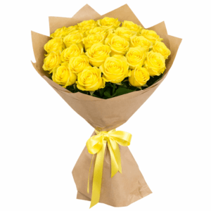 Желтая роза Пенни Лейн 25 штук