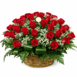 Корзина красных роз 51 шт
