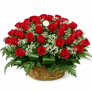 Корзина красных роз 51 шт
