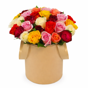 Цветочный микс в шляпной коробке