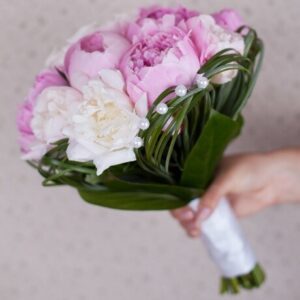 Свадебный букет невесты «Розовые пионы»