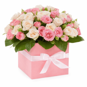Кустовые розы в коробке №11