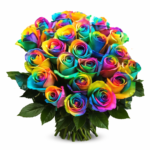 радужные розы 15 шт