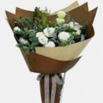 Bouquet of eustoma in Korean packaging No. 163