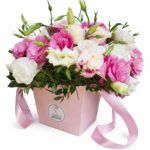 Эустома в конусе «Розовое настроение»