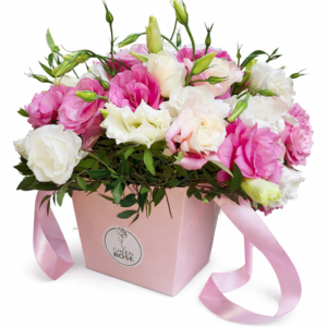 Эустома в конусе «Розовое настроение»