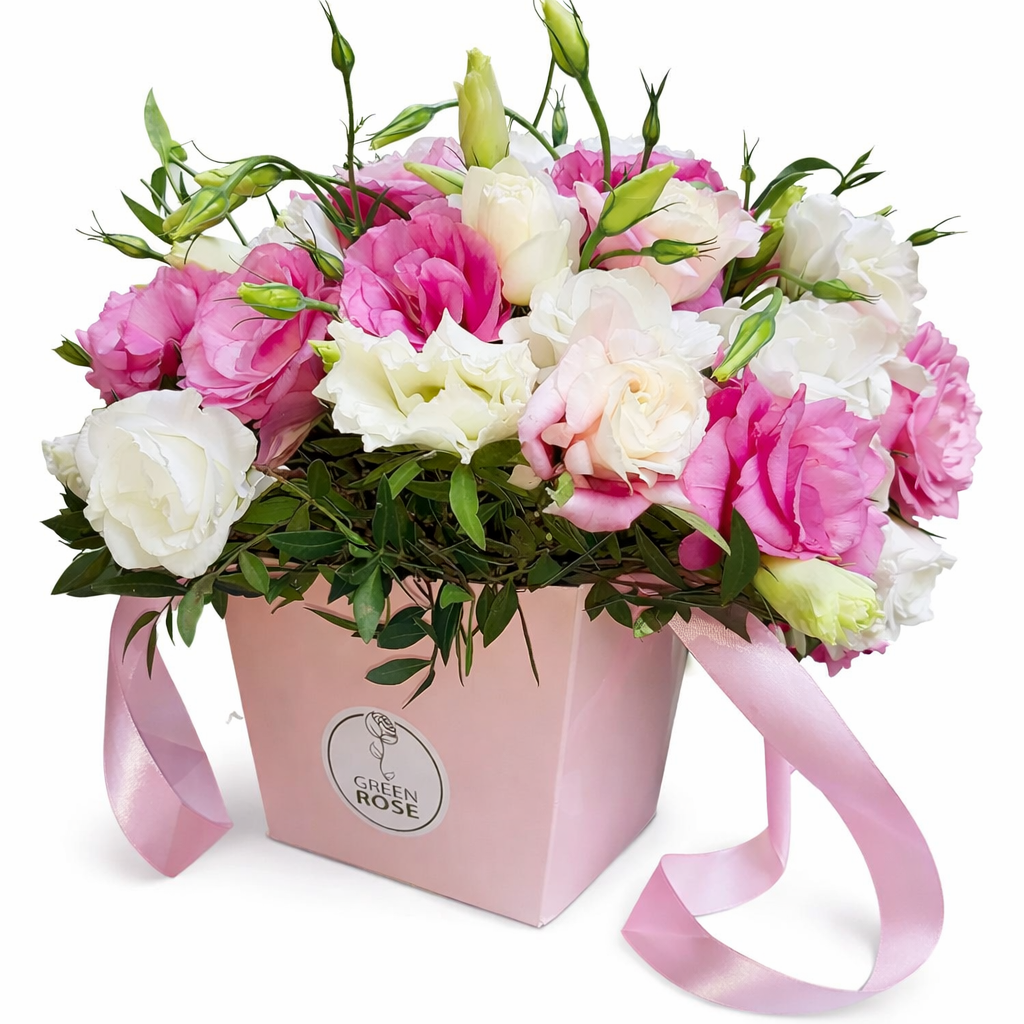 Эустома в конусе «Розовое настроение» Эустома в конусе «Розовое настроение»