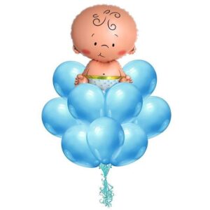 набор синих шаров для новорожденных