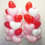 Heart shaped latex helium balloons