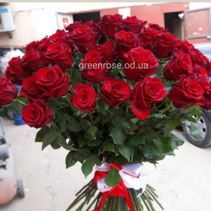букет красных роз 50 см