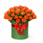 Коробка гигант из оранжевых роз 51 шт