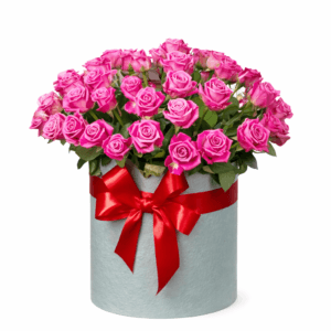 Коробка гигант из розовых роз 51 шт