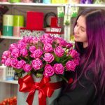 Giant box of pink roses 51 pcs