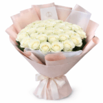 Белые высокие розы Аваланч 35 шт