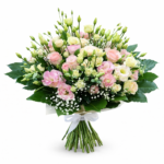 Букет нежность из роз и эустом