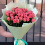 Рожеві троянди 45 штук