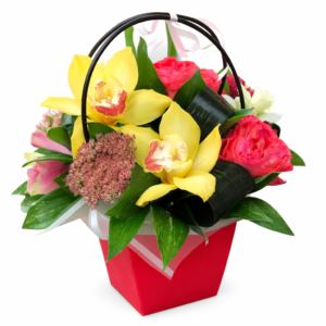 Букет комплимент из цимбидиума и роз