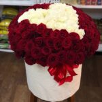 Серце з 151 троянди в коробці гігант