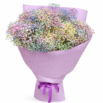 Гигантский букет из радужной гипсофилы