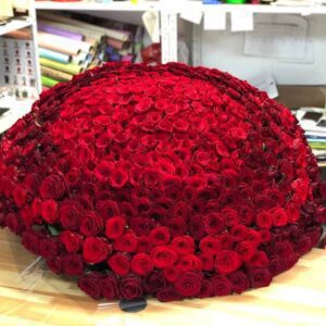 Гигантский букет из 501 красной розы гран-при