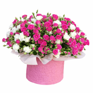 Малиновый бум из кустовых роз 51 штука