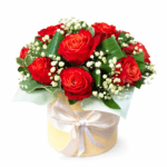 Композиция из 11 красных роз в коробке