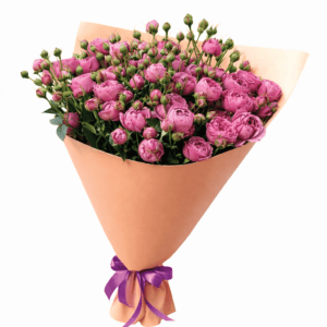 Пионовидная кустовая роза 25 веток