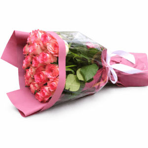 Розовые розы Джумилия 19 штук