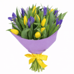 Букет из тюльпанов и ирисов