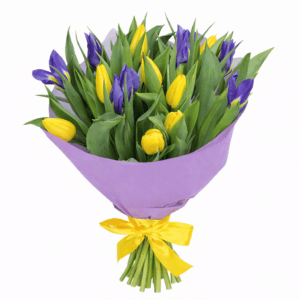 Букет из тюльпанов и ирисов