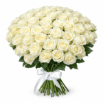 Букет белая роза 51 штука