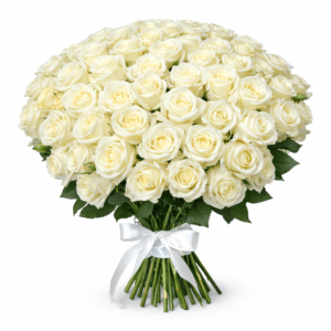 Букет белая роза 51 штука