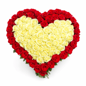 Букет роз в форме сердца
