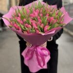 101 розовый тюльпан