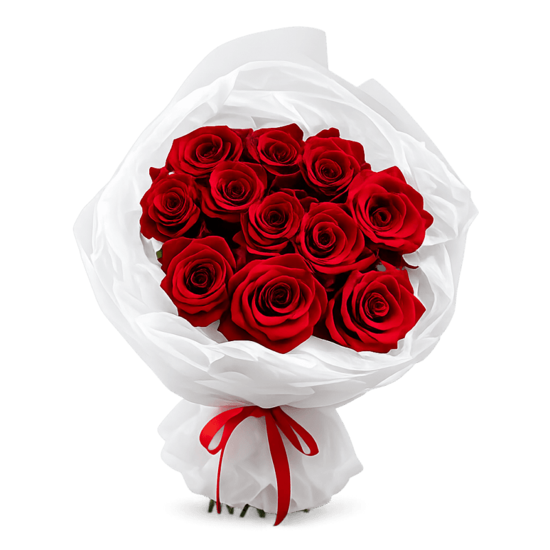 Mono Bouquet of 11 Ecuador Roses - GreenRose