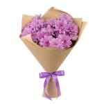 Монобукет из махровых кустовых хризантем
